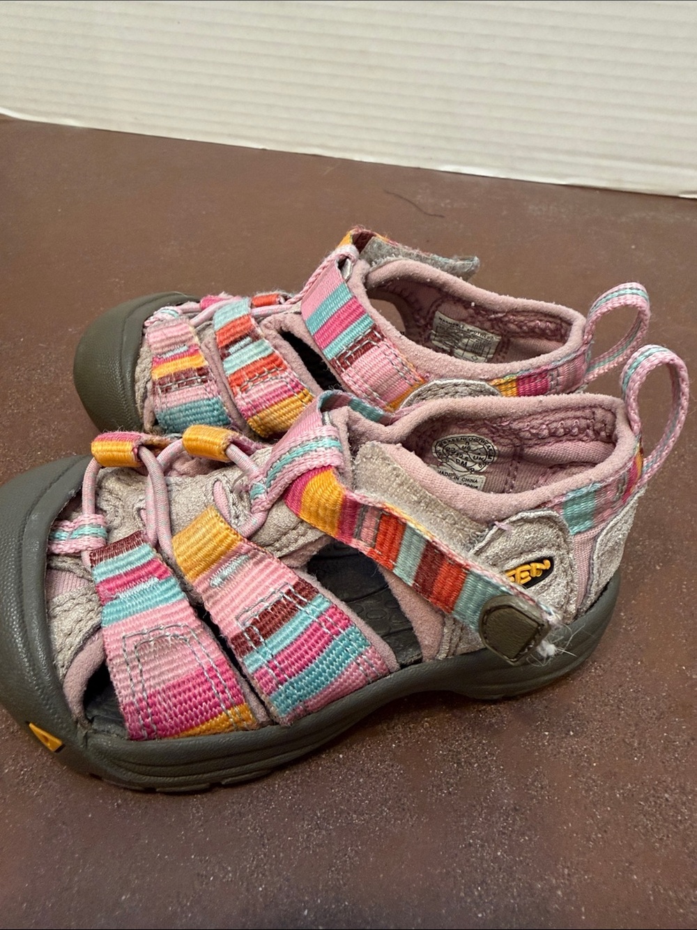 KEEN Newport H2 Pink Multicolor Strappy Sandals, kids 5